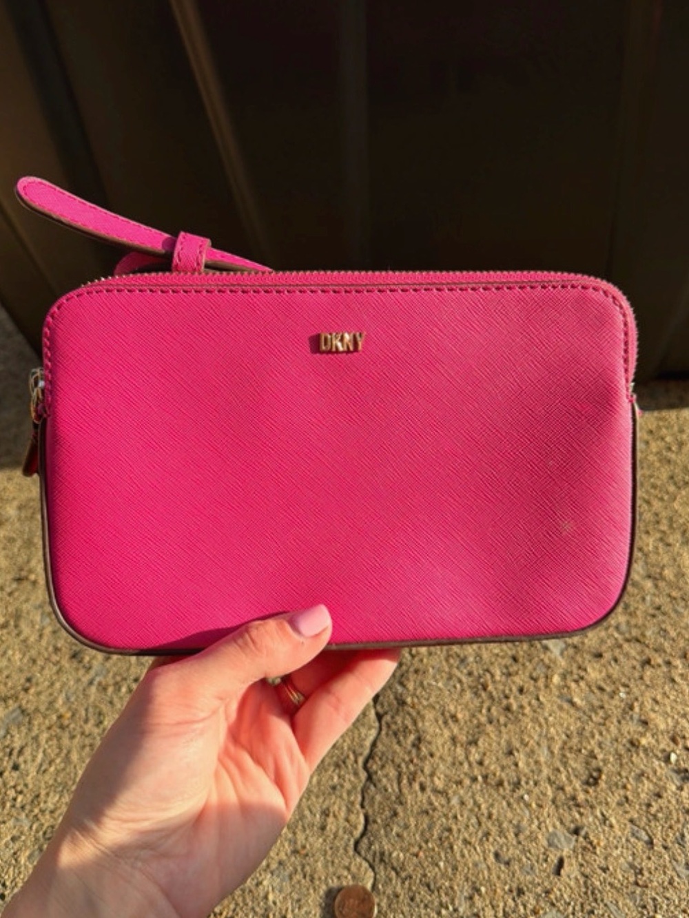 DKNY Veronica Hot Pink Wristlet/crossbody NWT